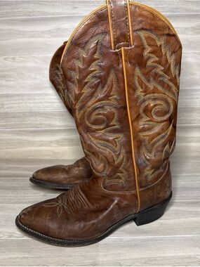 Justin Classic Brown Leather Men's Western Boots